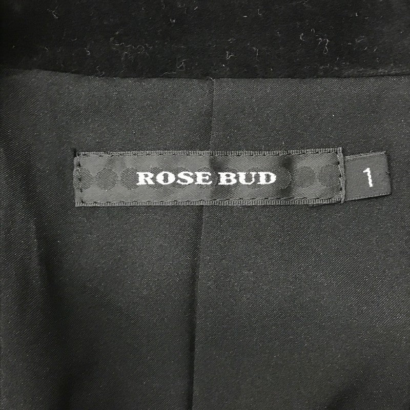【17770】 ROSE BUD ローズバッド ジャケット サイズ1 / 約S ブラック ベルベット かっこいい オシャレ あたたかい レディース