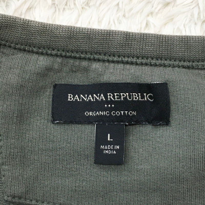 【17908】 Banana Republic バナナリパブリック 半袖Tシャツ カットソー サイズL モスグレー 無地 シンプル カジュアル メンズ