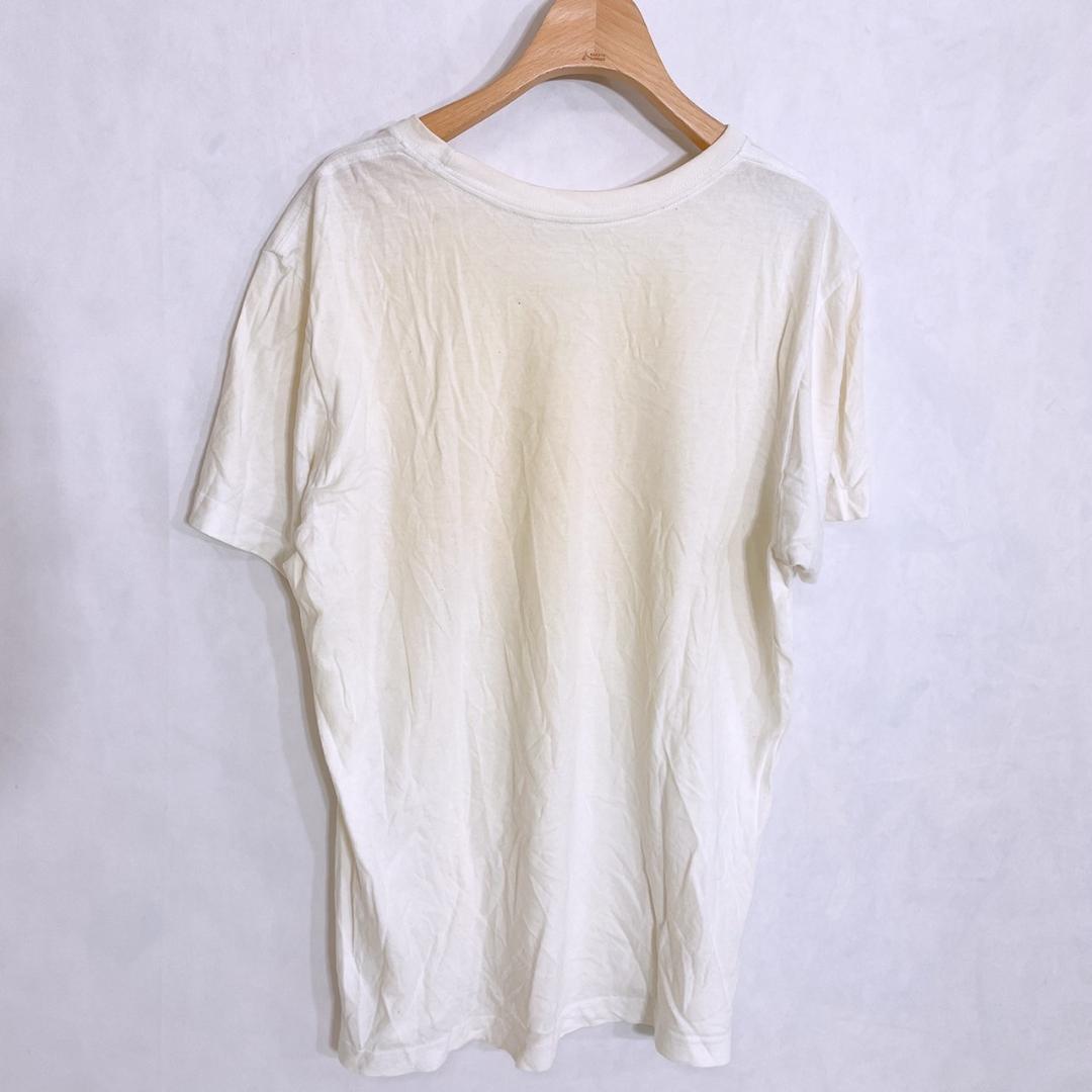 【18728】 メンズ トップス Tシャツ 半袖 インナー カットソー 白 L シンプル 無地 綿100％ ホワイト 薄手