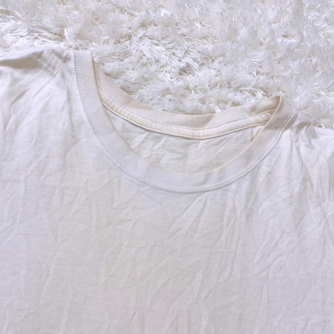 【18728】 メンズ トップス Tシャツ 半袖 インナー カットソー 白 L シンプル 無地 綿100％ ホワイト 薄手