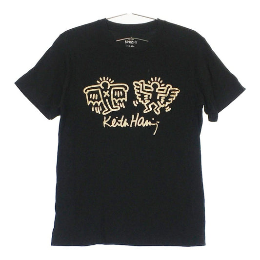【18819】 Keith Haring キースへリング トップス シャツ S 黒 ブラック レディース 半袖 カジュアル シンプル おしゃれ ラフ