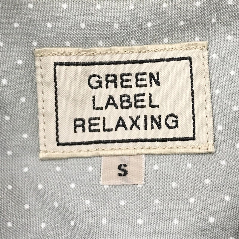【18860】 green label relaxing グリーンレーベルリラクシング 七分袖シャツ くすみグリーン ドット シンプル ユニセックス メンズ