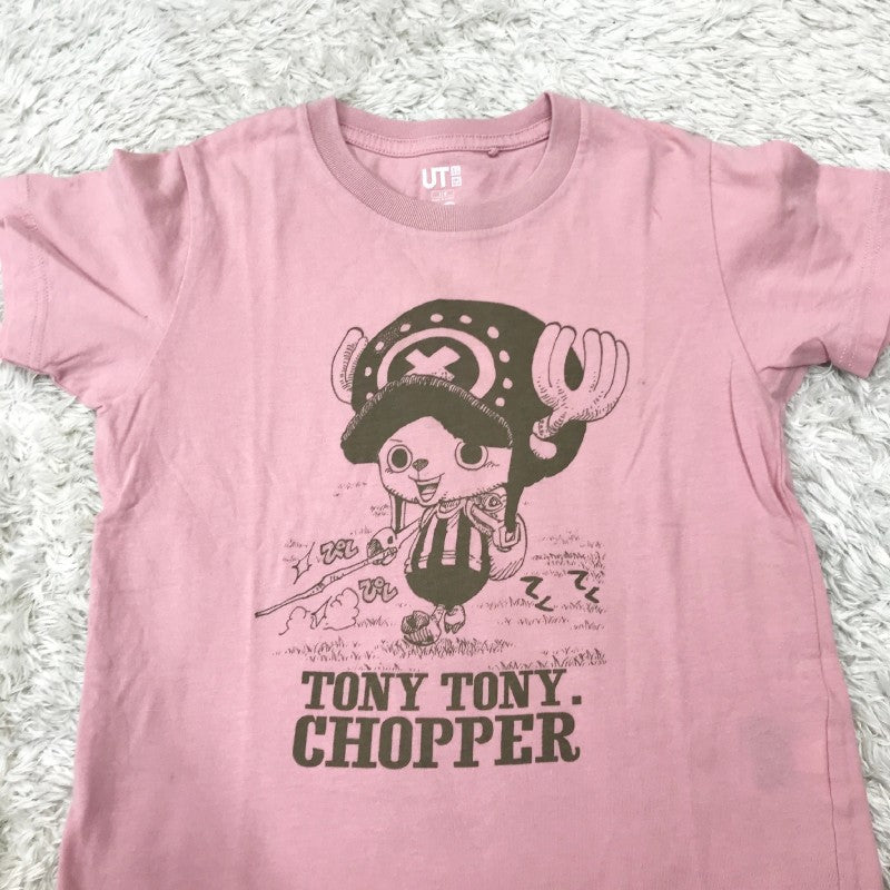 【18906】 UNIQLO ユニクロ 半袖Tシャツ カットソー サイズ110cm ライトピンク ONE PIECE ワンピース チョッパー 少年ジャンプ UT キッズ