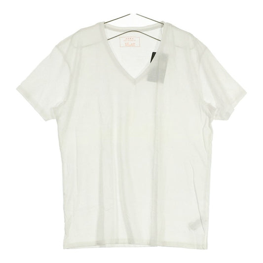 【19049】 新古品 ZARA ザラ 半袖Tシャツ カットソー サイズXL(LL) ホワイト Vネック シンプル 着やすい 動きやすい レディース