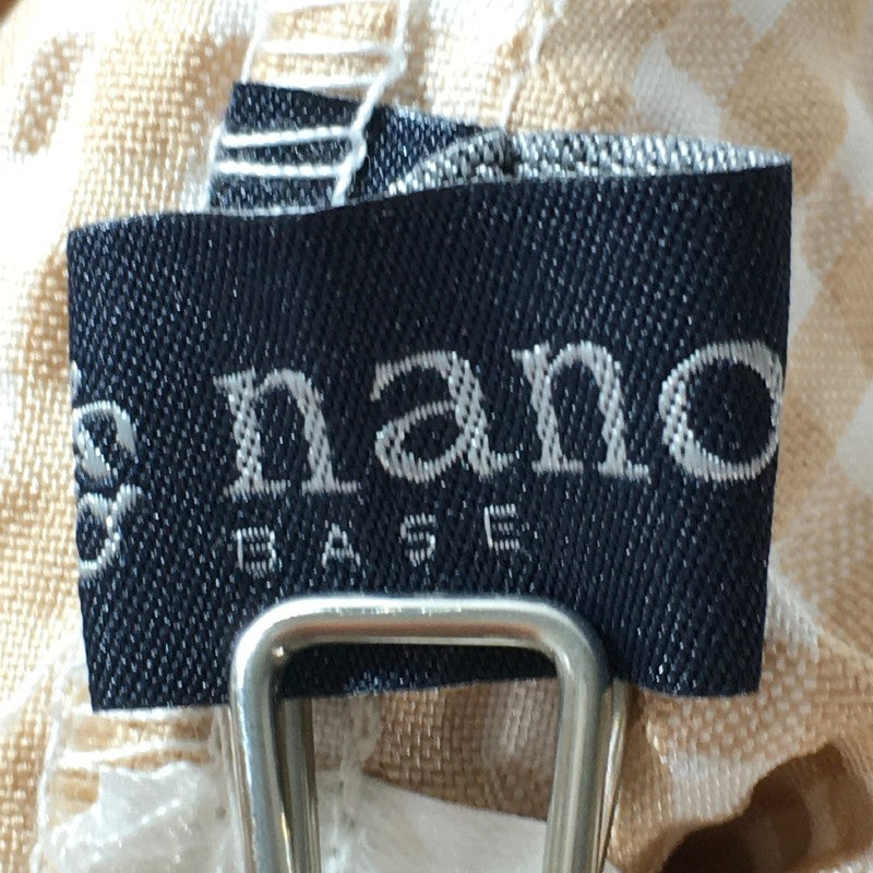 【19059】 nano BASE ナノベース トップス サイズF ベージュ ビスチェ フリル ギンガムチェック 可愛い ショート丈 レイヤード レディース