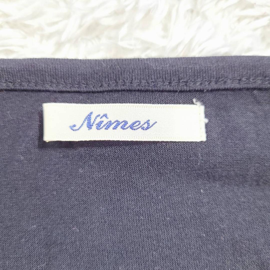 【19328】 NIMES ニーム トップス タンクトップ フリー 黒 ブラック 刺繍 おしゃれ シンプル カジュアル ノースリーブ