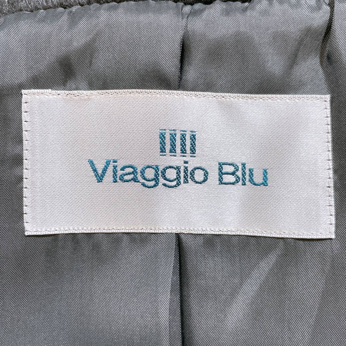 良品 レディース1 S Viaggio Blu ファーコート ロングコート ブラック 黒 かっこいい あたたかい ビアッジョブルー 【19421】