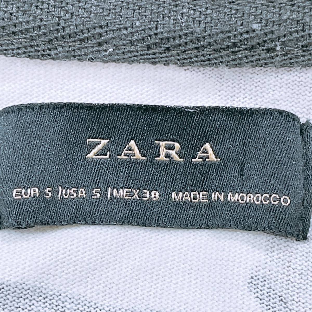 【20167】 ZARA ザラ トップス インナー シャツ 半袖 半袖シャツ Tシャツ 丸ネック 総柄 迷彩柄 ミリタリー グリーン系 S