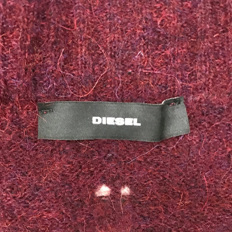 【20235】 新古品 DIESEL ディーゼル セーター サイズXXS ボルドー ニット ダメージ加工 かっこいい 暖かい アルパカ混 レディース