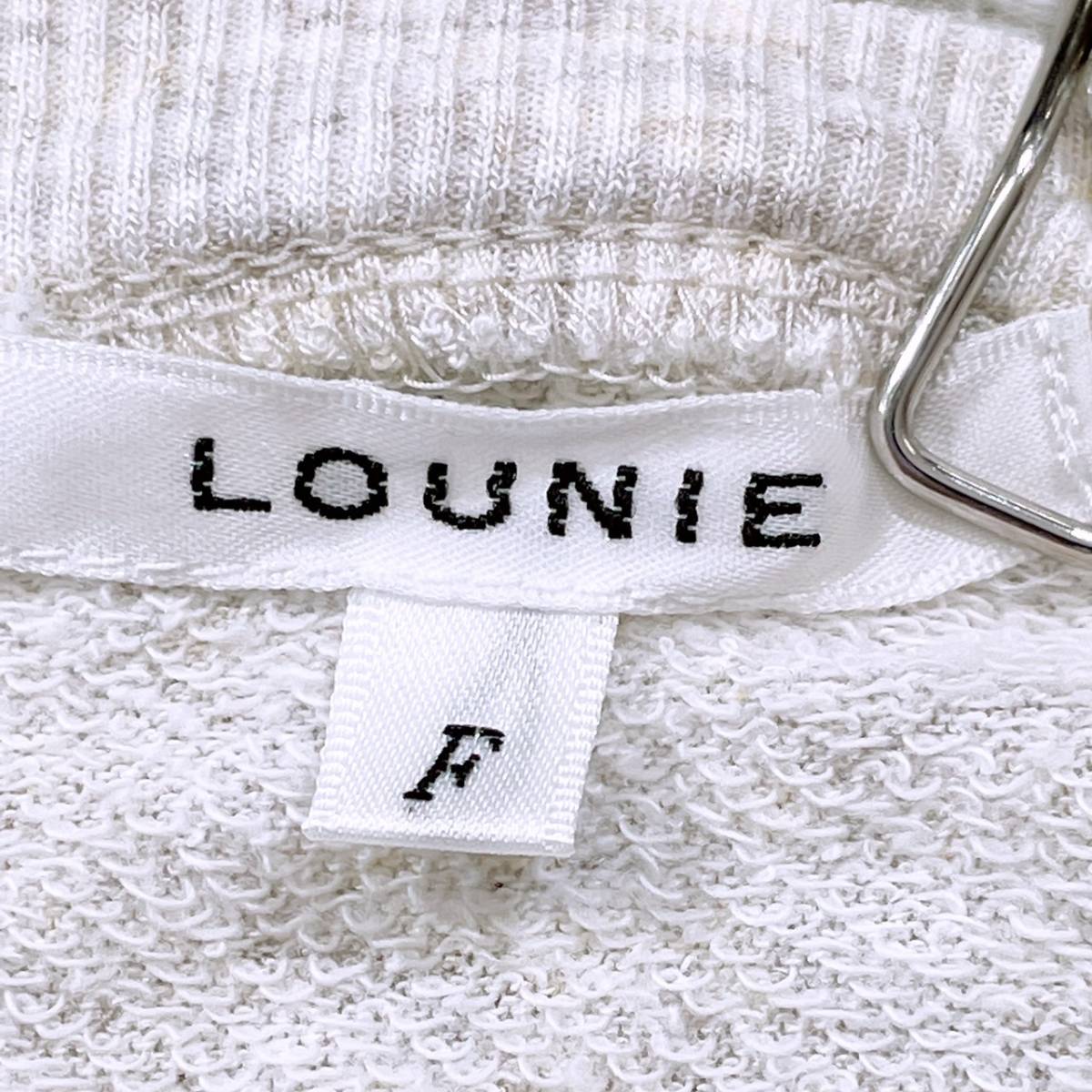 【20281】 LOUNIE ルーニィ ファッション レディース トップス シャツ 半袖シャツ Tシャツ オーバーサイズ ワンポイント ライトグレー F