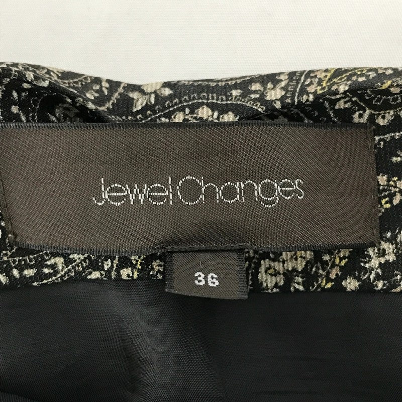【20450】 Jewel Changes ジュエルチェンジズ ミニスカート サイズ36 / 約S ブラック ペイズリー柄 フレアースカート オシャレ レディース