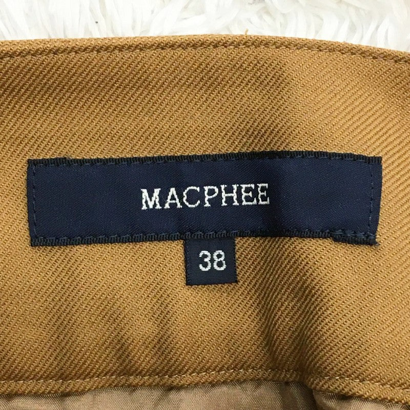 【20458】 MACPHEE マカフィー ひざ丈スカート サイズ38 / 約M ブラウン シンプル カジュアル かわいい 前側ボタン レディース