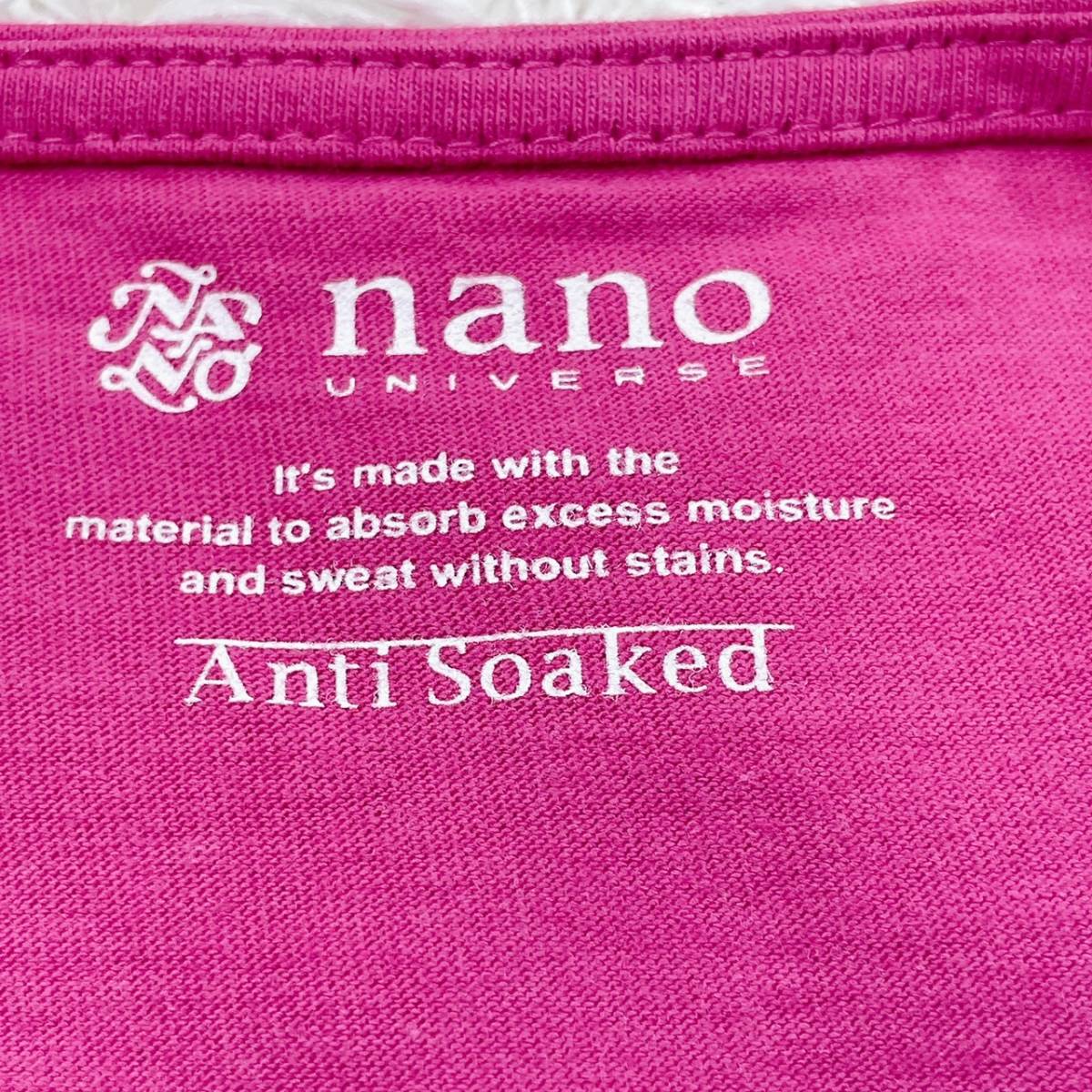 【20482】 NANO universe ナノ・ユニバース トップス シャツ ノースリーブシャツ ボートネック スリット シンプル ピンク 38 M相当