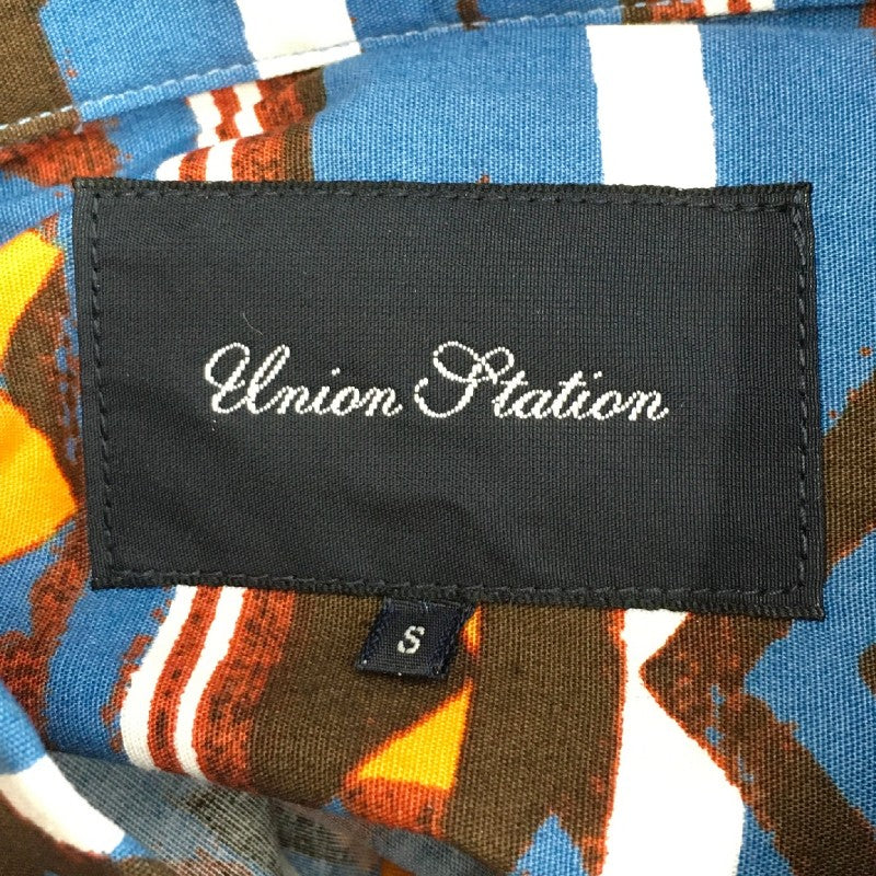 【20574】 Union Station ユニオンステーション 長袖シャツ サイズS カーキ コットン100% 総柄 カラフル オシャレ 肌触り良い メンズ