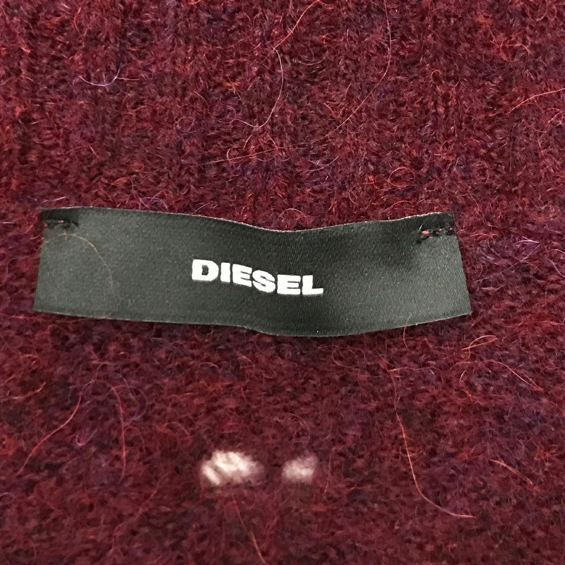 【20600】 新古品 DIESEL ディーゼル セーター サイズXXS ボルドー ニット ダメージ加工 かっこいい あたたかい アルパカ混 レディース