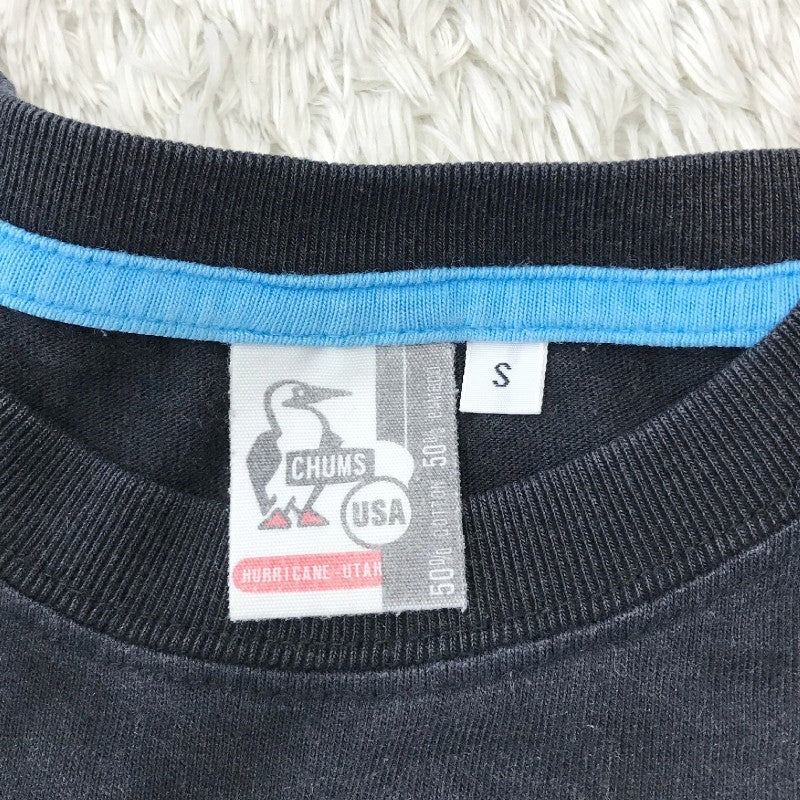 【20623】 CHUMS チャムス 半袖Tシャツ カットソー サイズS ブラック ロゴT パズル プリント シンプル アウトドア 普段着 メンズ