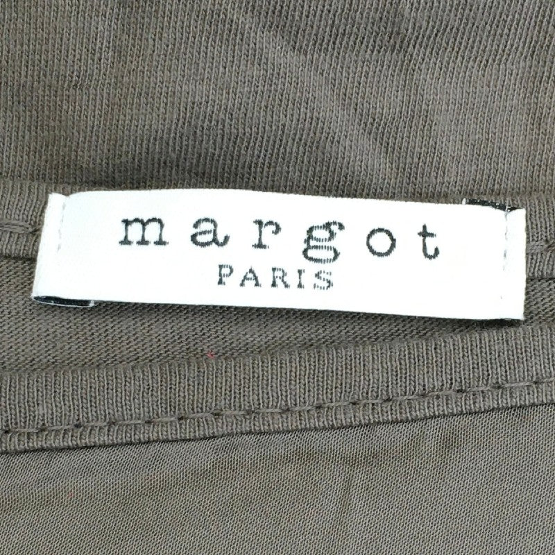 【20774】 margot マルゴット 長袖Tシャツ ロンT カットソー グレー XL相当 イタリア製 シンプル シック カットソー レディース