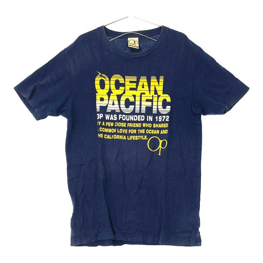 【20907】 訳あり品 Ocean Pacific オーシャンパシフィック 半袖Tシャツ L プリントシャツ ラウンドネック 綿100％ ブルー