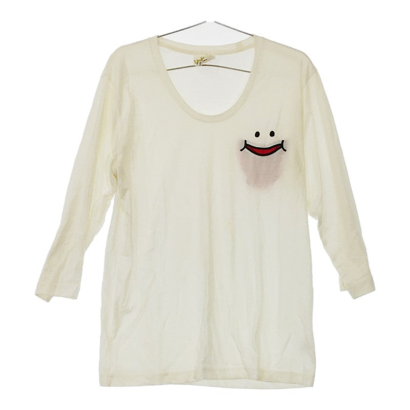 【20909】 UP!SMILE アップスマイル Tシャツ 長袖 白 ホワイト 赤 レッド L キャラクター シンプル かわいい