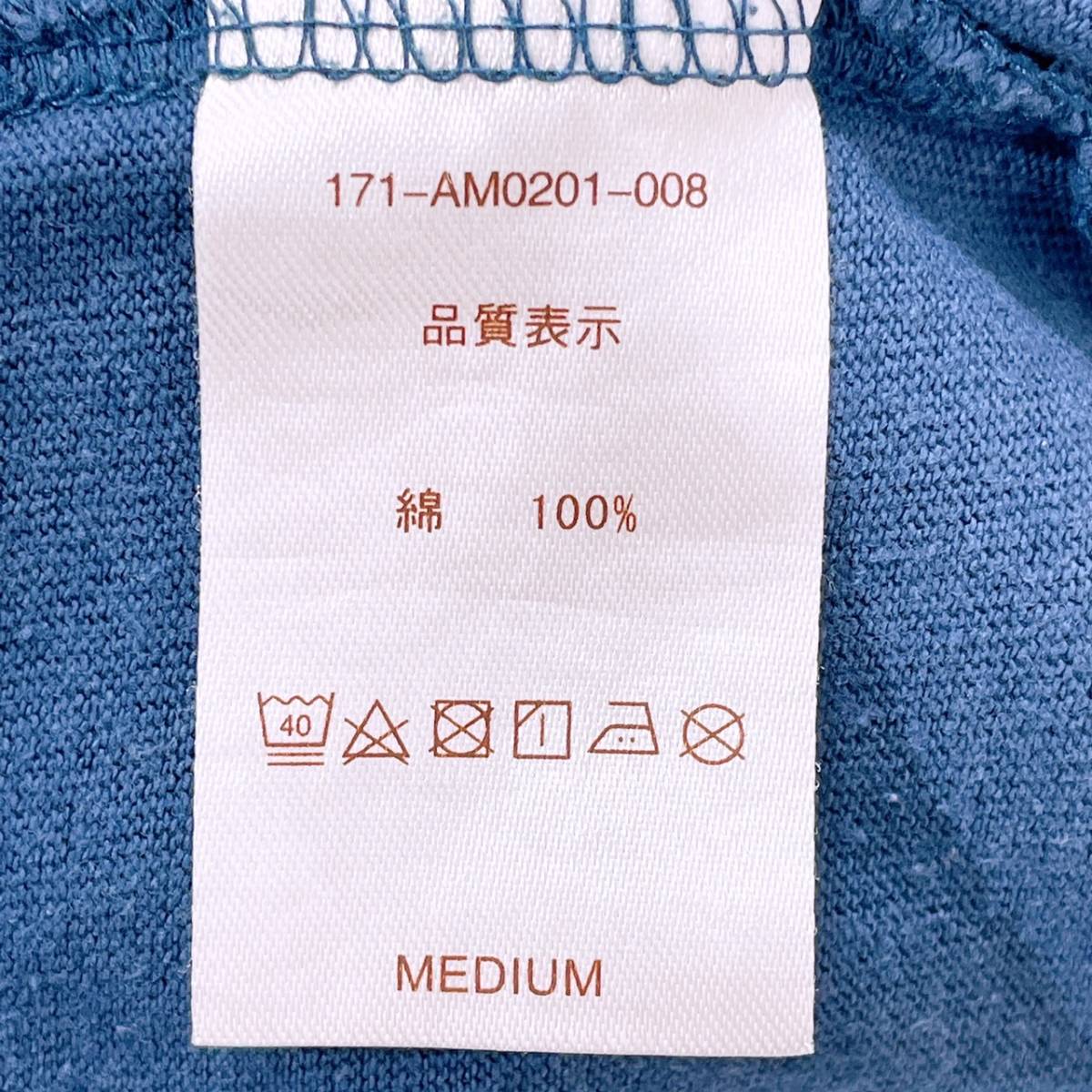 【20964】 ALOHA MADE アロハメイド ファッション レディース トップス シャツ 半袖シャツ Tシャツ 丸ネック ロゴプリント ブルー 青 M