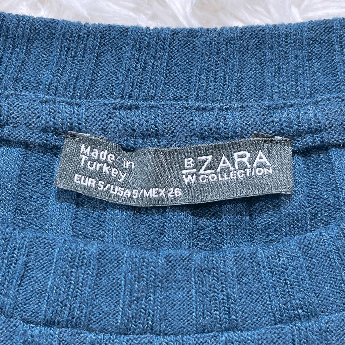 【20982】 良品 ZARA ザラ Tシャツ ネイビー 紺 S 半袖 ストレッチ 伸縮性 インナー シンプル 無地 レディース 女性用