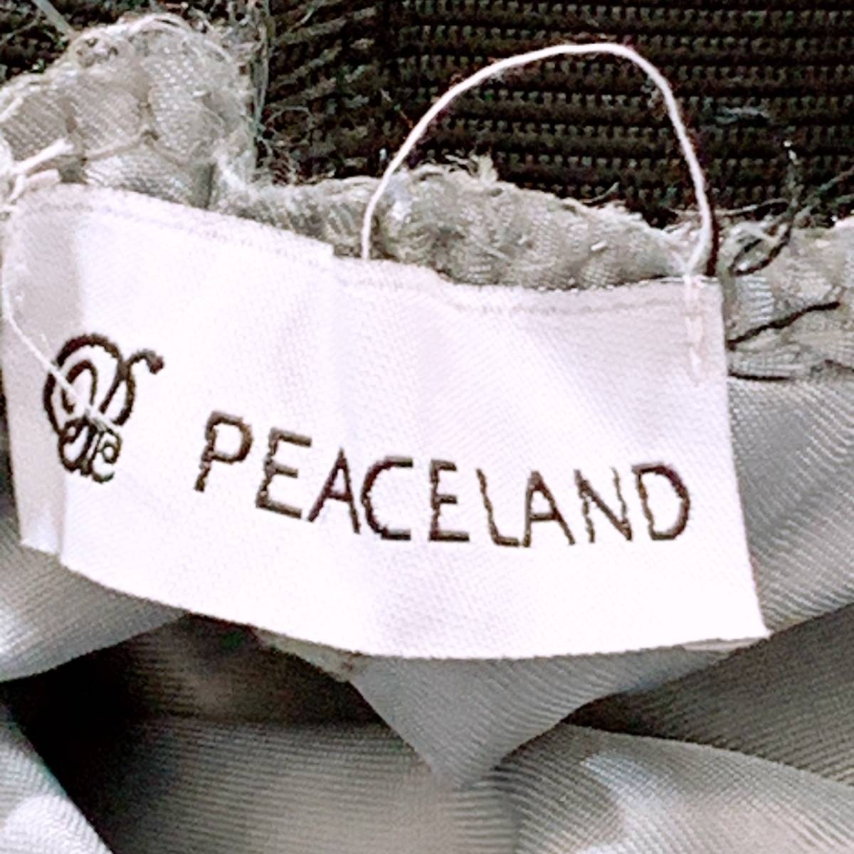 美品 レディース PEACE LAND スカート 灰色 グレー 黒 ブラック シンプル カジュアル ピースランド 【21041】