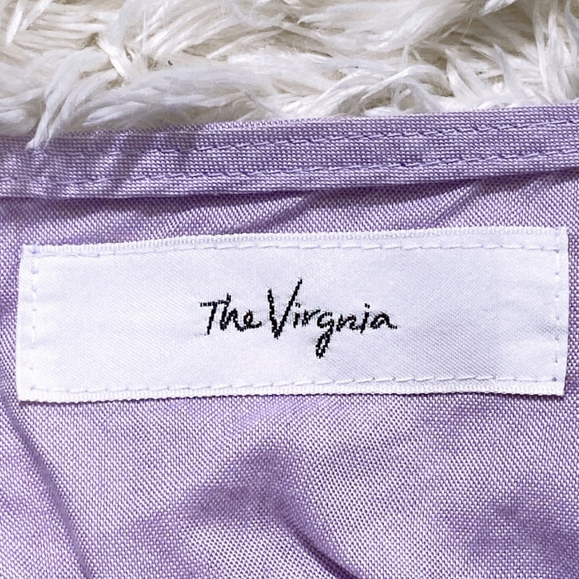 【21051】 the Virgnia ザヴァージニア 半袖 ブラウス サイズ38 二の腕隠し ゆったり フリル ラベンダーカラー パープル 紫