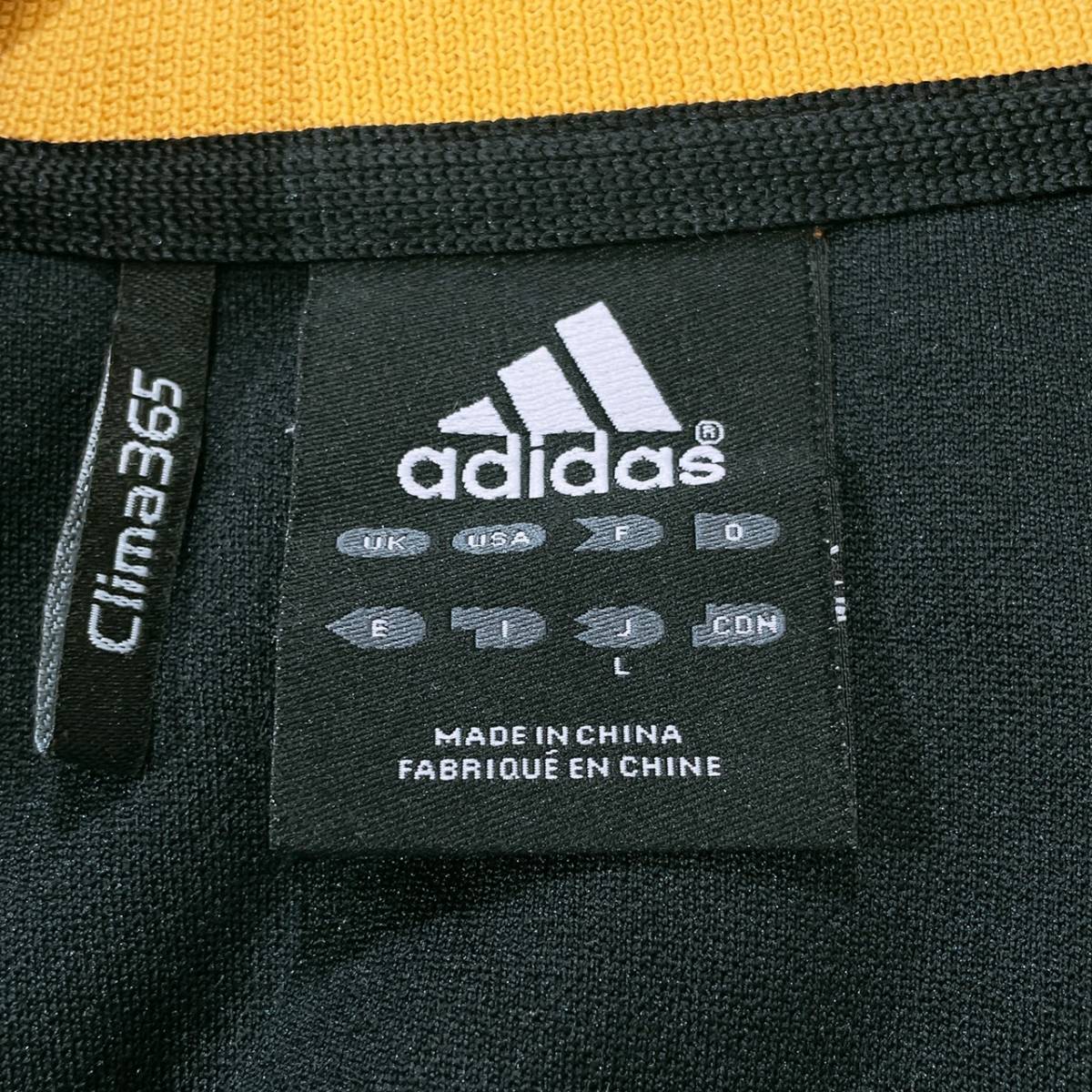 【21055】 adidas アディダス アウター ジャケット トラックジャケット スリーストライプ ジップアップ ロゴ ポケット ブラック 黒 L