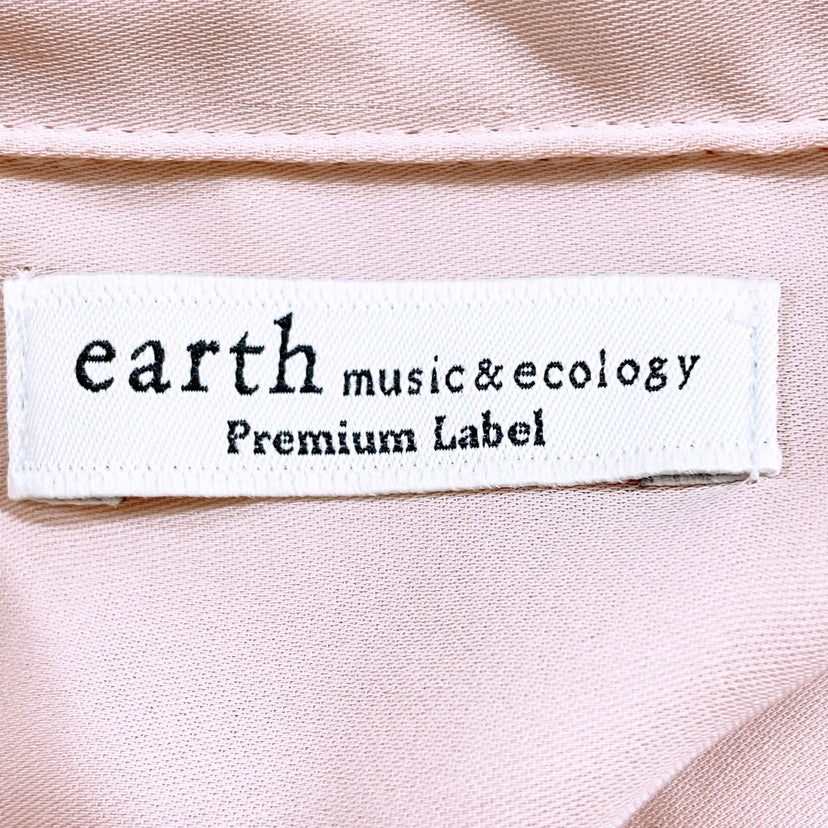 レディースF earth music&ecology 長袖 ブラウス ピンク ベージュ 桃色 肌色 薄手 アース ミュージック＆エコロジー 【21215】