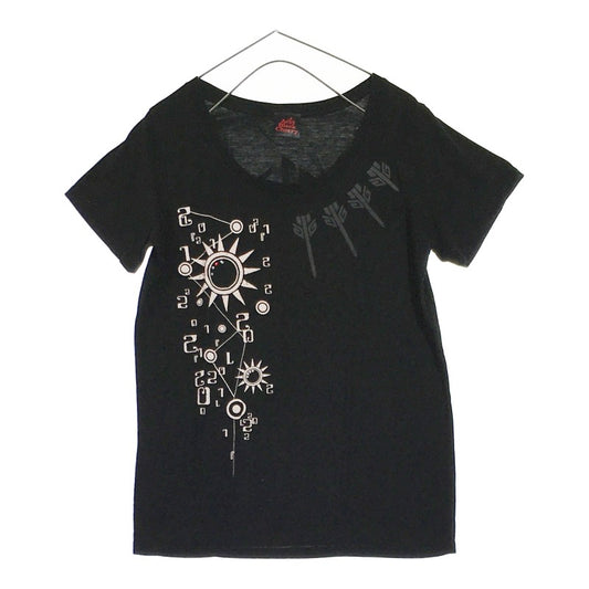 レディースL Acid Black Cherry トップス シャツ ライブTシャツ 半袖 ブラック 黒 表裏ロゴプリント アシッドブラックチェリー 【21366】