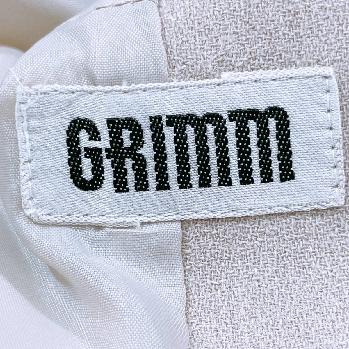 【21394】 GRIMM グリム ファッション レディース アウター ジャケット 長袖 ナチュラル 前ボタン ベージュ シンプル 9 S 日本製