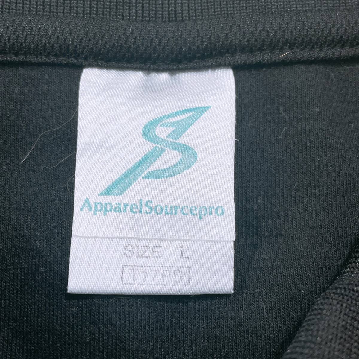 【21435】 Apparel Source Pro アパレルソースプロ トップス シャツ 半袖シャツ ポロシャツ ボタンダウン 胸ポケット ブラック 黒 L