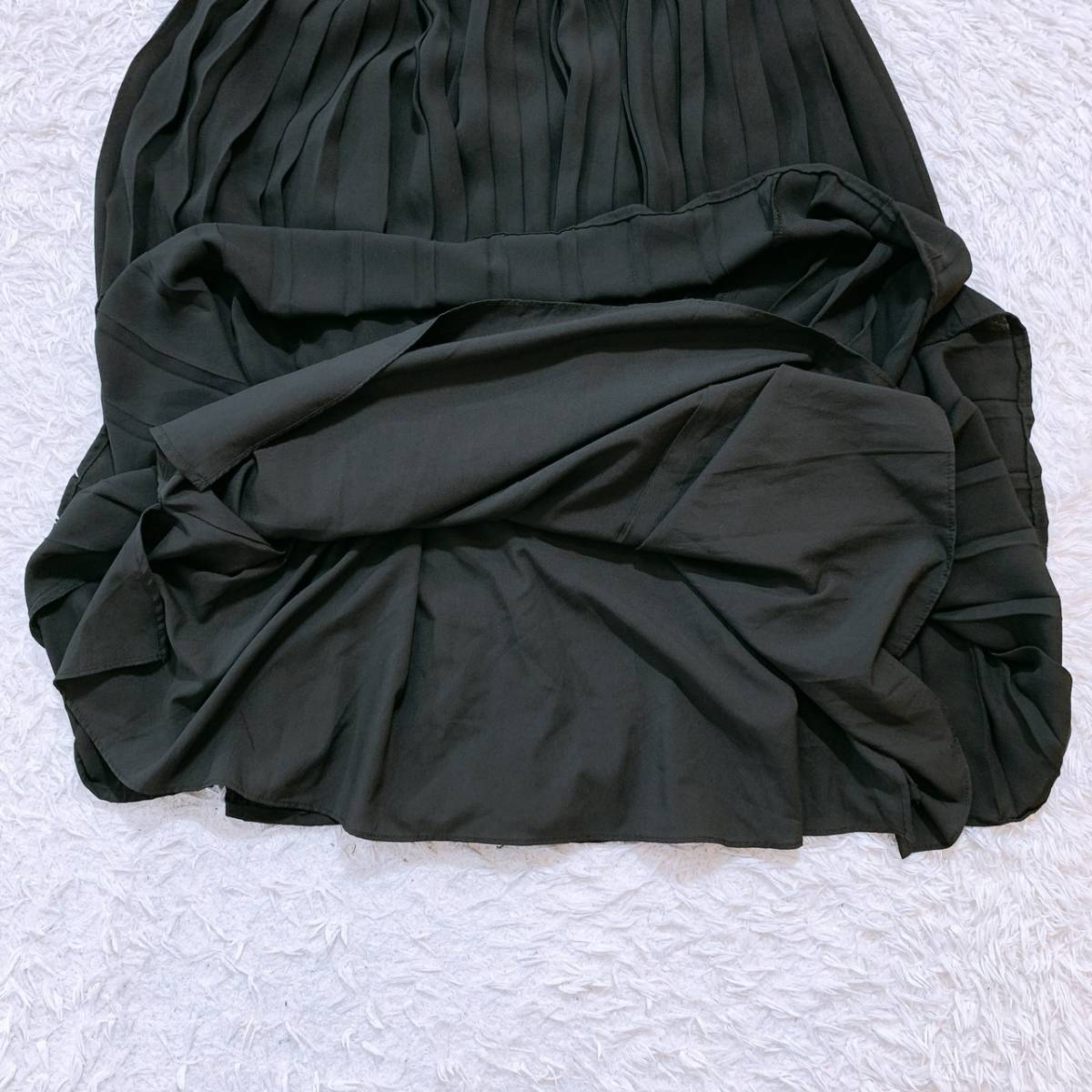 レディースS UNIQLO ロングスカート 黒 ブラック カジュアル シック 無地 シンプル ユニクロ 【21459】