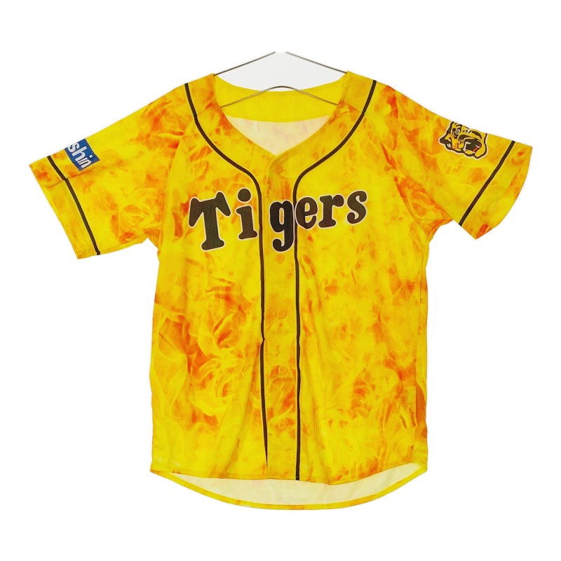 メンズ Tigers トップス イエロー 黄色 スポーツウェア 半袖シャツ ラグラン袖 タイガース ベースボールシャツ【21502】