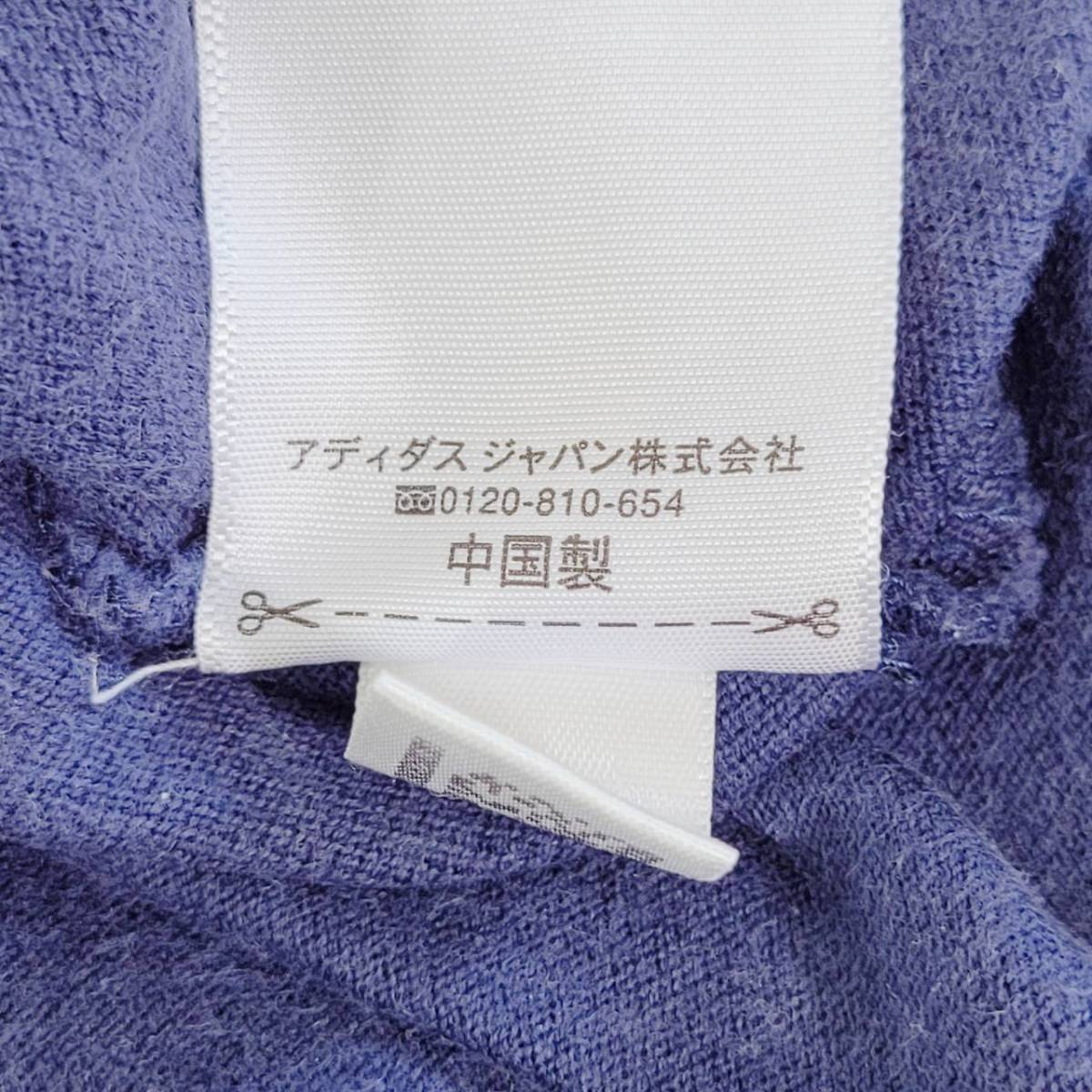 レディースS adidas 半袖ポロシャツ 紺 ネイビー カジュアル ブランドロゴ ピンクストライプ アディダス 【21574】