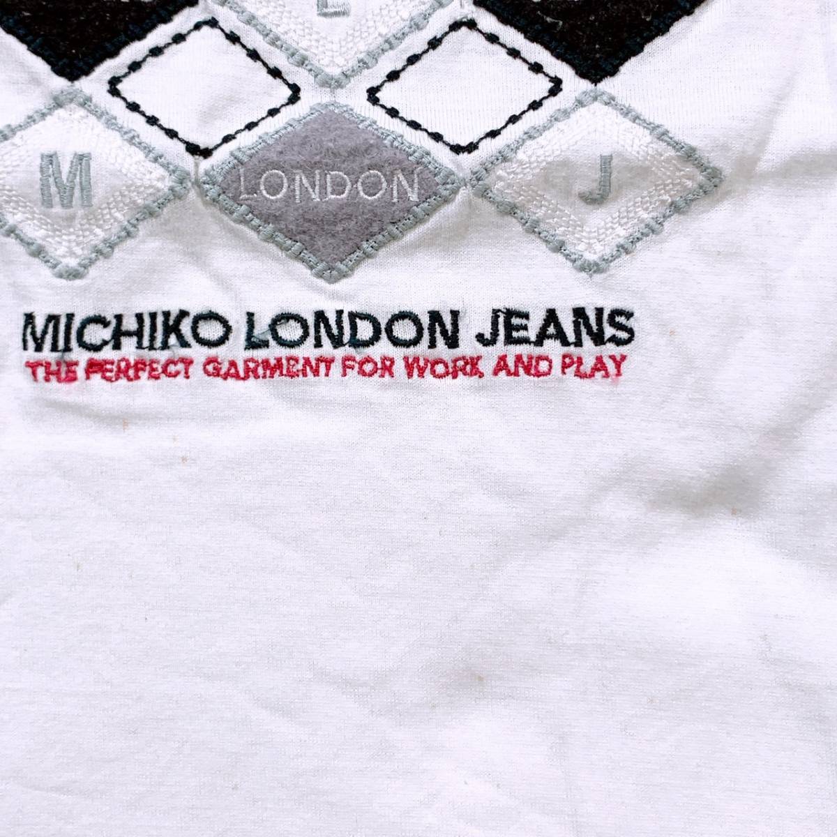 メンズ MICHIKO LONDON JEANS Tシャツ 白 ホワイト 胸ロゴ入り カジュアル インナー ミチコロンドン 【21580】