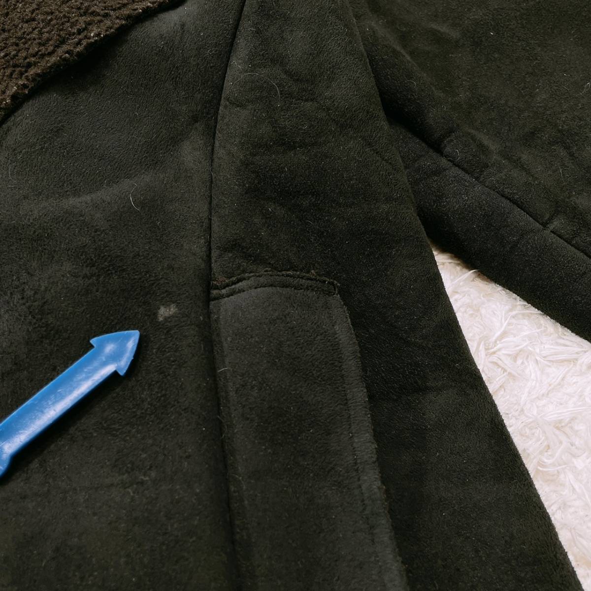 【21724】 archives アルシーヴ ファッション レディース アウター コート セミロングコート 裏起毛 ダブルボタン ポケット ブラック 黒 M