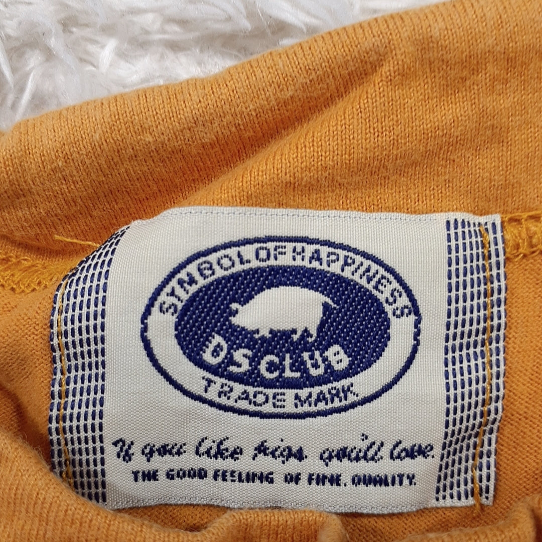 メンズ DSCLUB トップス 半袖Tシャツ オレンジ バックプリント 首ひもあり 綿100% シンプル ディスクラブ 【21734】