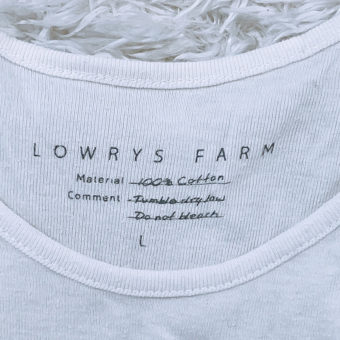 【21815】 LOWRYS FARM ローリーズファーム キャミソール タンクトップ 白 ホワイト L シンプル 無地
