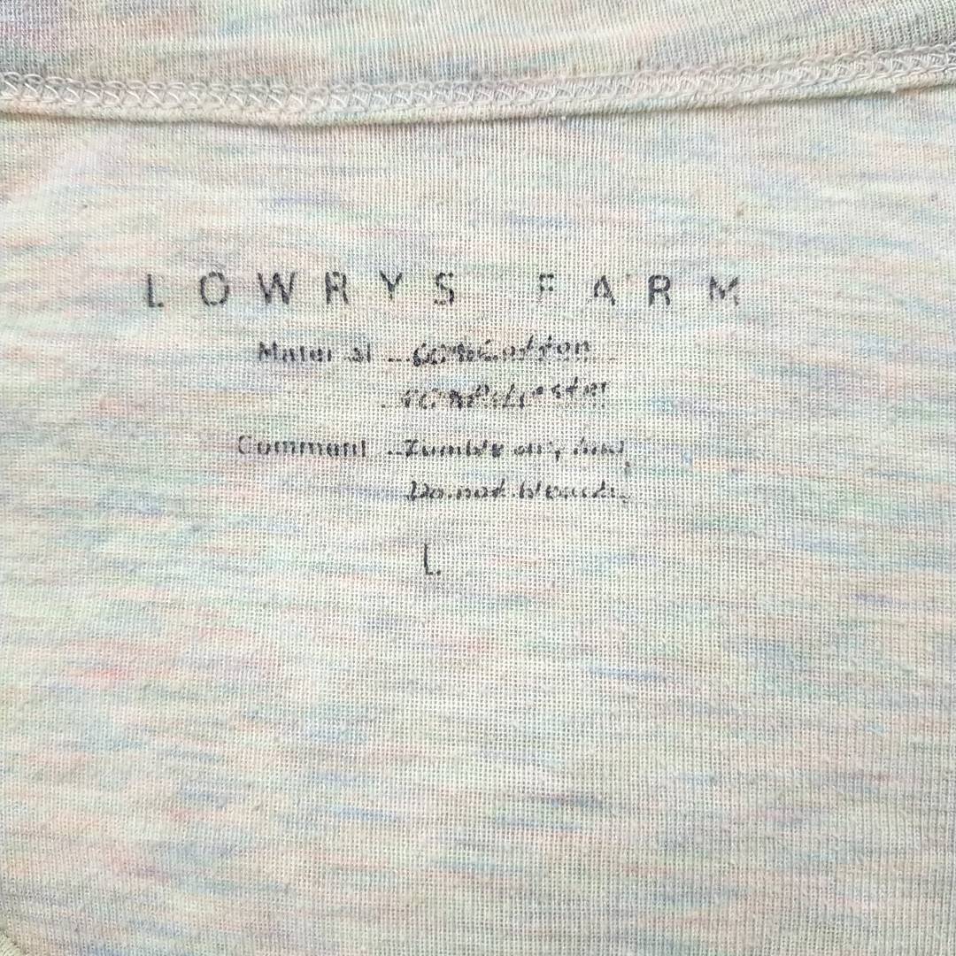 【21832】 LOWRYS FARM ローリーズファーム 長袖 Uネックカットソー L ライトグレー プルオーバー インナー 重ね着 ルームウェア