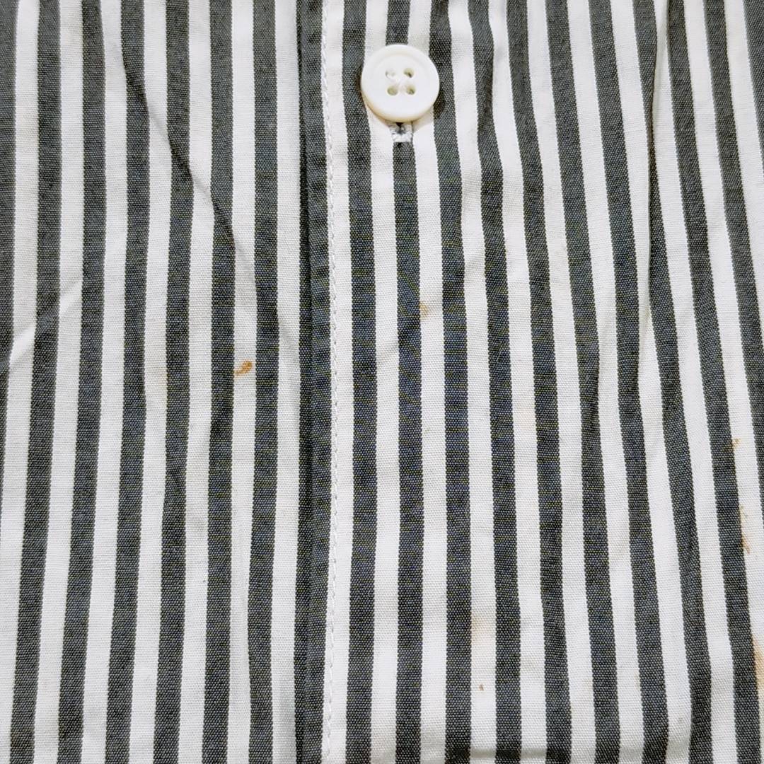 【21894】 AMERICAN RAG CIE アメリカンラグシー 半袖ストライプシャツ 2 黒×白 セミワイドカラー カジュアルシャツ