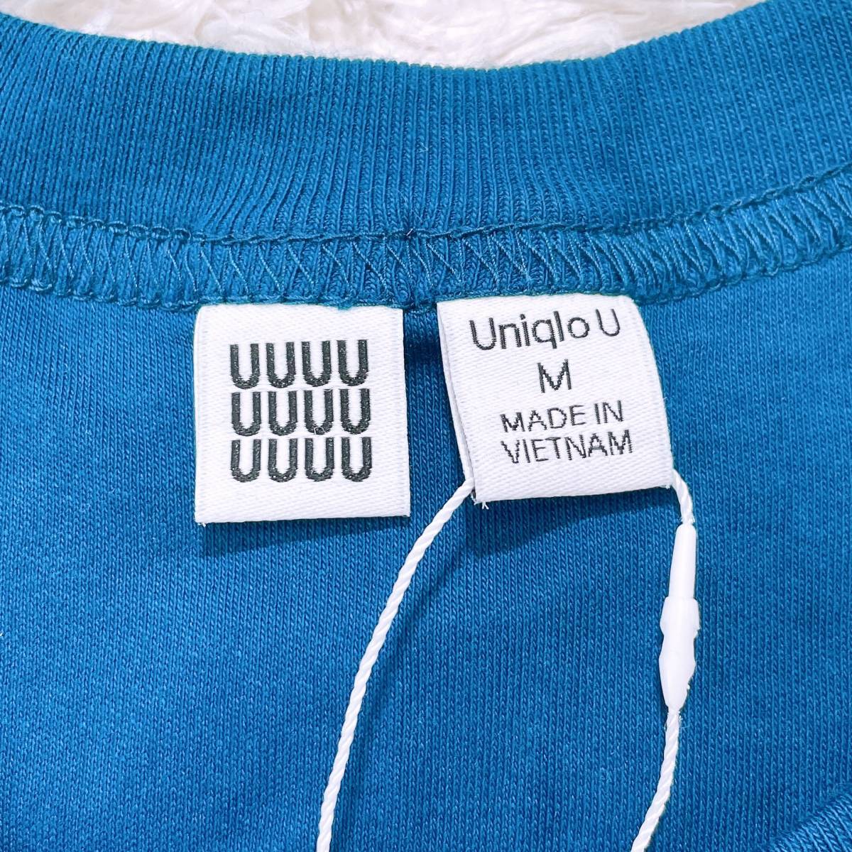 【21936】 新古品 UNIQLO U ユニクロ ユニクロユー シャツ ブルー 青 M Tシャツ 半袖 無地 シンプル レディース 女性用