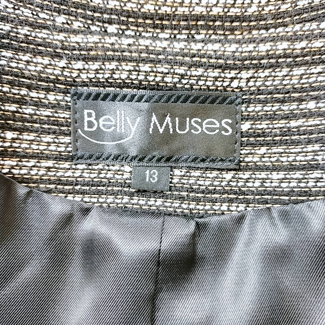 【22024】 Belly Muses ベリーミューズ ダブルツイードジャケット 13 黒 ブラック フリンジ セレモニー 入学式 卒業式
