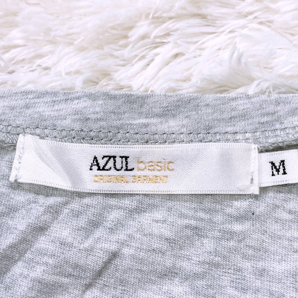 レディースM AZUL BASIC トップス シャツ 半袖シャツ カジュアルシャツ グレー Ｖネック フレアスリーブ アズールベーシック 【22065】