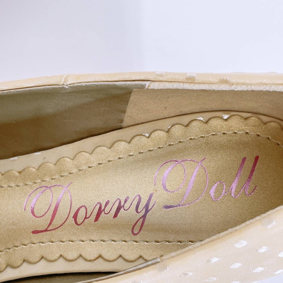 新古品 未使用 レディースS Dorry Doll ファッション 靴 パンプス ヒール ライトイエロー リボン シューズクリップ ドリードール 【22070】