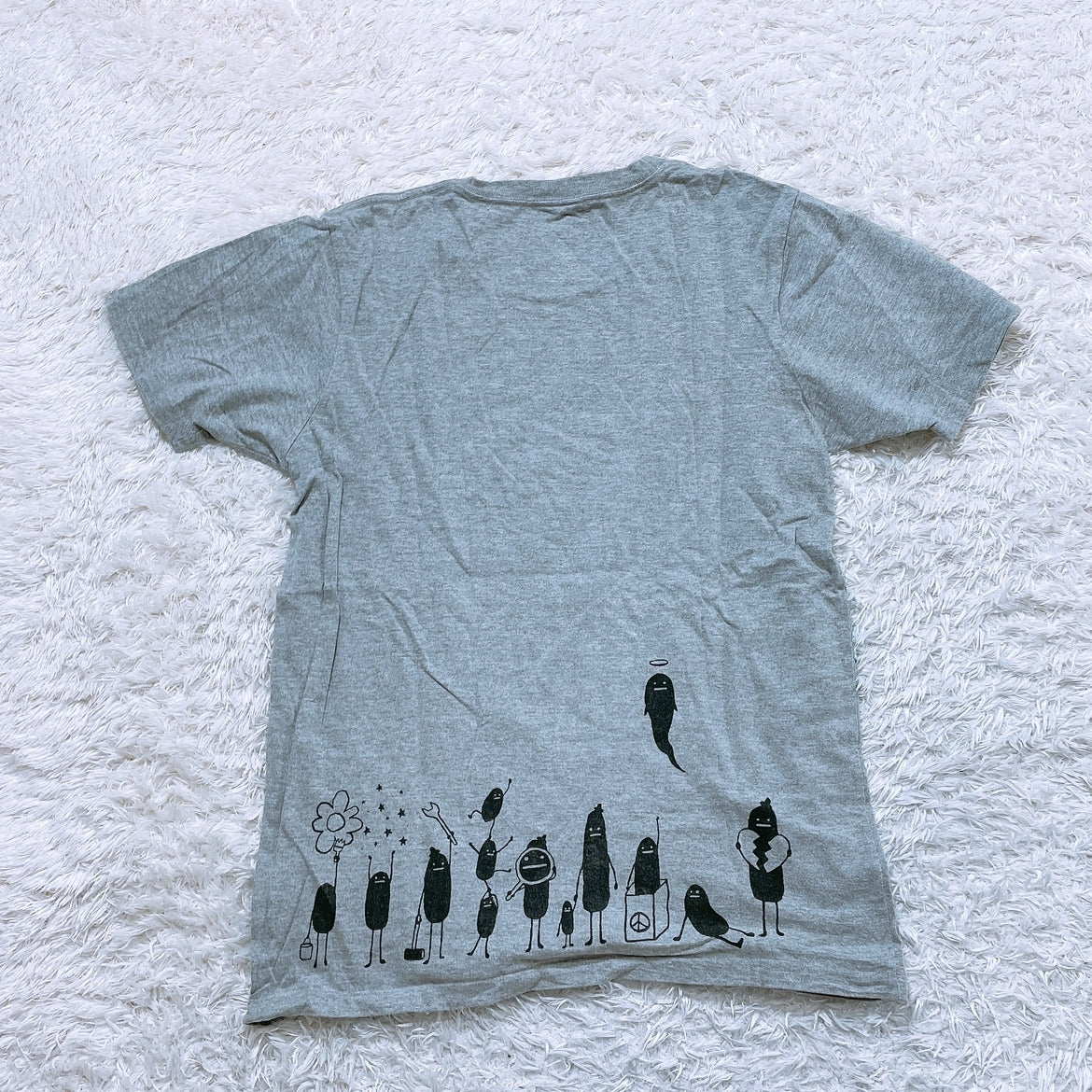 メンズS Design Tshirts Store graniph 半袖 Tシャツ グレー 灰色 黒 ブラック ナス デザインティーシャツストアグラニフ 【22221】