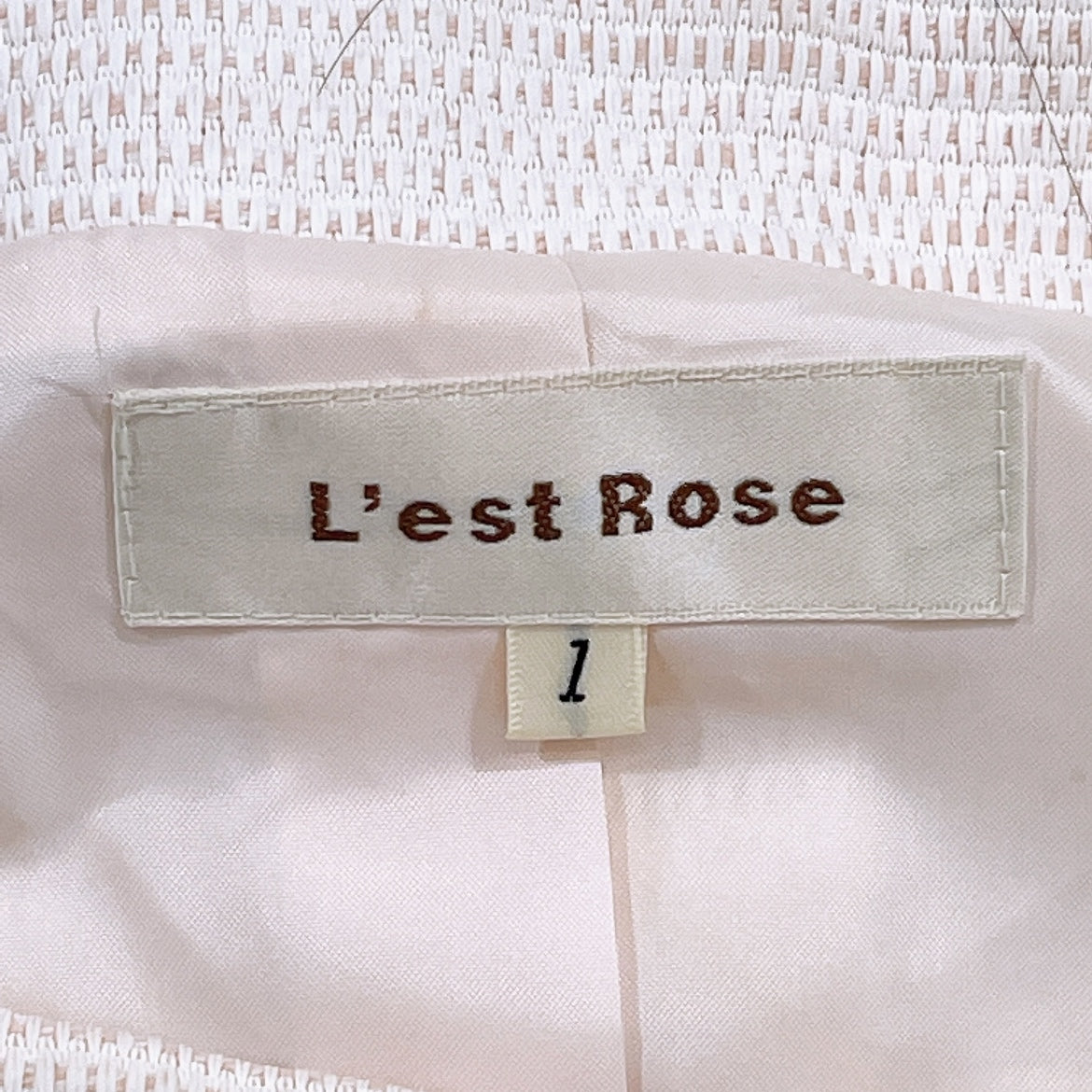 レディース1 L'est Rose ジャケット 長袖 ピンク かわいい オシャレ 普段着 春 秋 冬 万能 良品 レストローズ 【22305】