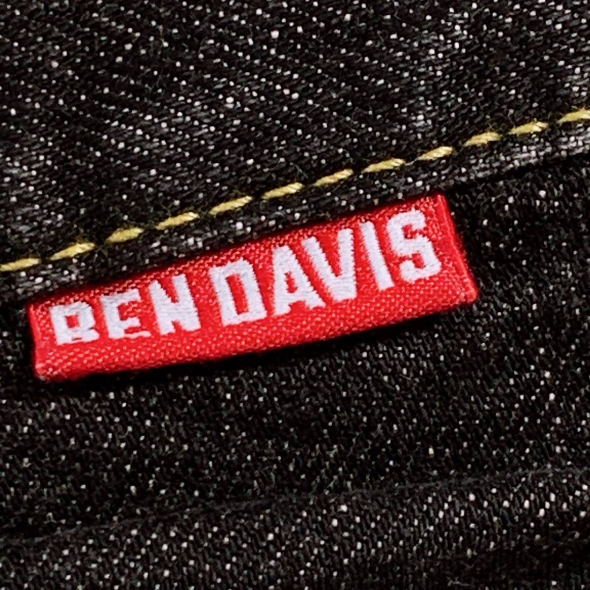 メンズL BEN DAVIS ジーンズ 黒 ブラック カジュアル ジップアップ シンプル ブランド ベンデイビス 【22393】