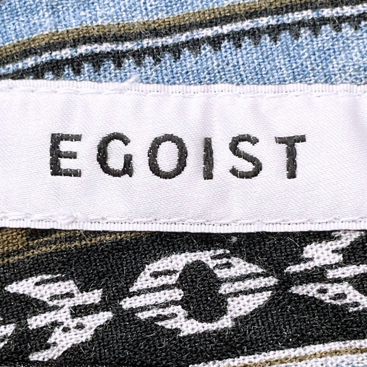 【22403】 EGOIST エゴイスト ボトムス パンツ ショートパンツ 飾りベルト バックファスナー 裏地あり ボーダー ライトブルー 1 S‐M