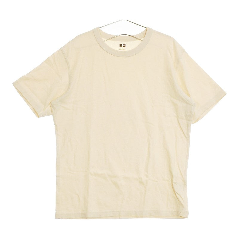 メンズL UNIQLO トップス シャツ 半袖シャツ Tシャツ 半袖Tシャツ アイボリー オーバーサイズ 丸ネック シンプル ユニクロ 【22488】